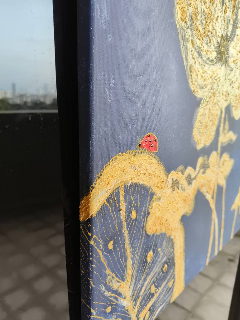 Original Abstract Floral Painting by Jie Song