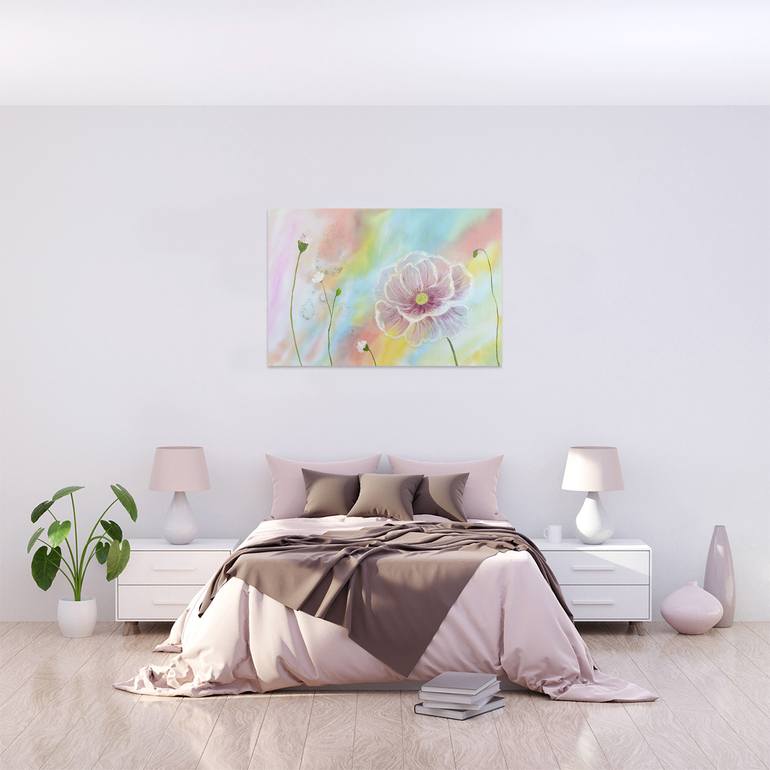 Original Abstract Floral Painting by Jie Song