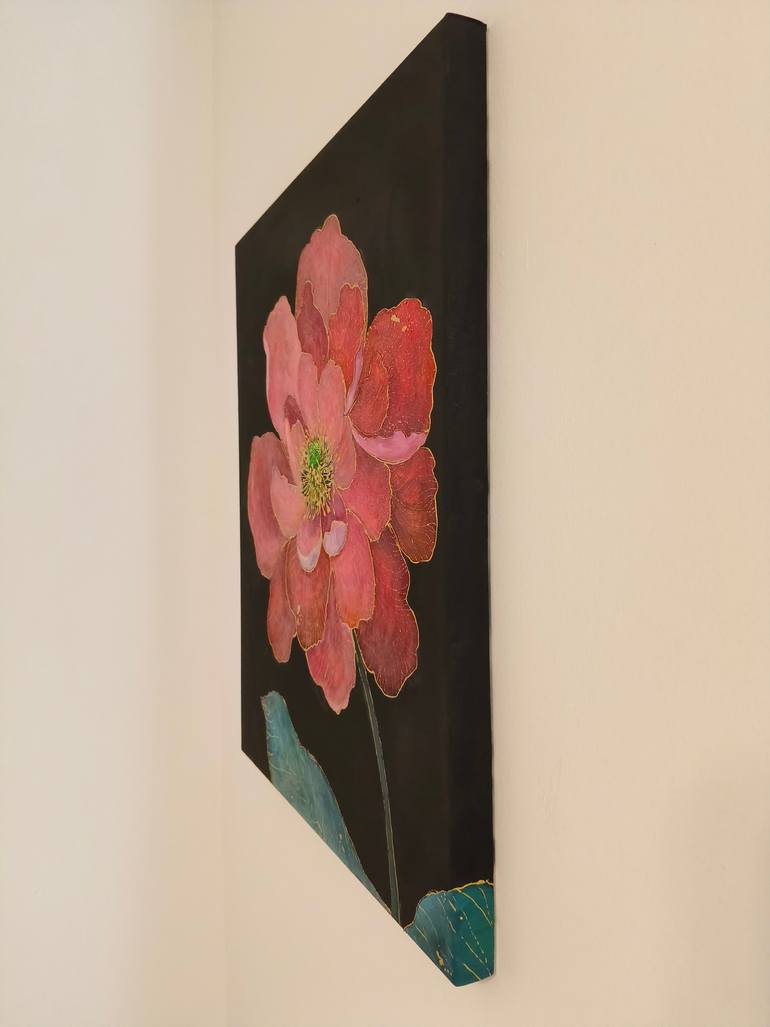 Original Abstract Floral Painting by Jie Song