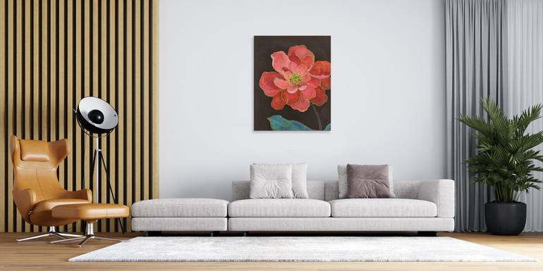 Original Abstract Floral Painting by Jie Song