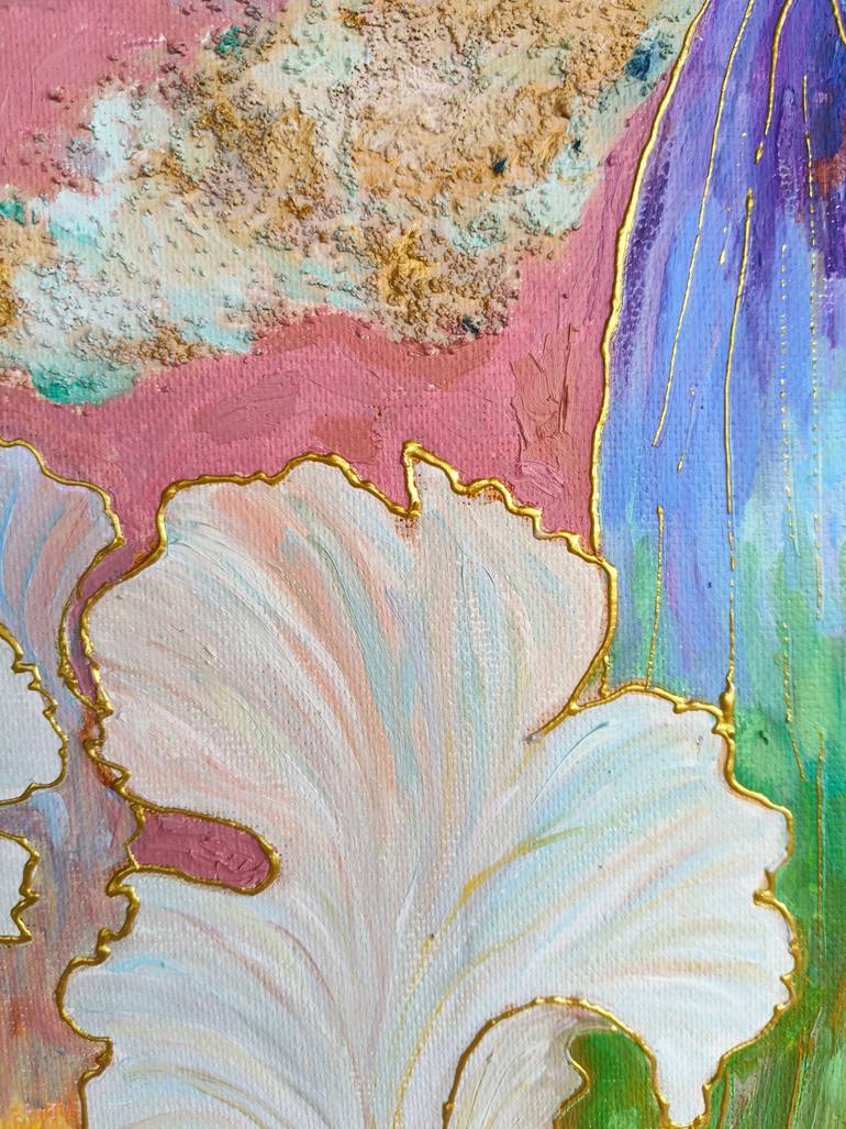 Original Abstract Floral Painting by Jie Song