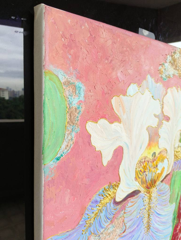 Original Abstract Floral Painting by Jie Song