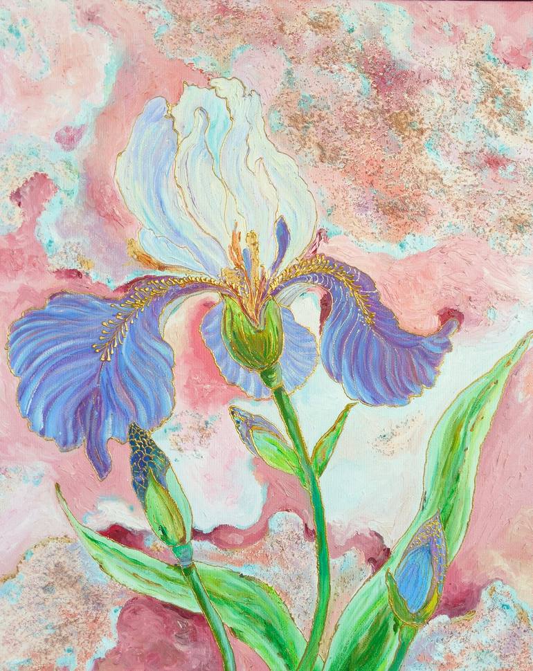 Original Floral Painting by Jie Song | Expressionism Art on Canvas | Whispers of a Violet Dawn