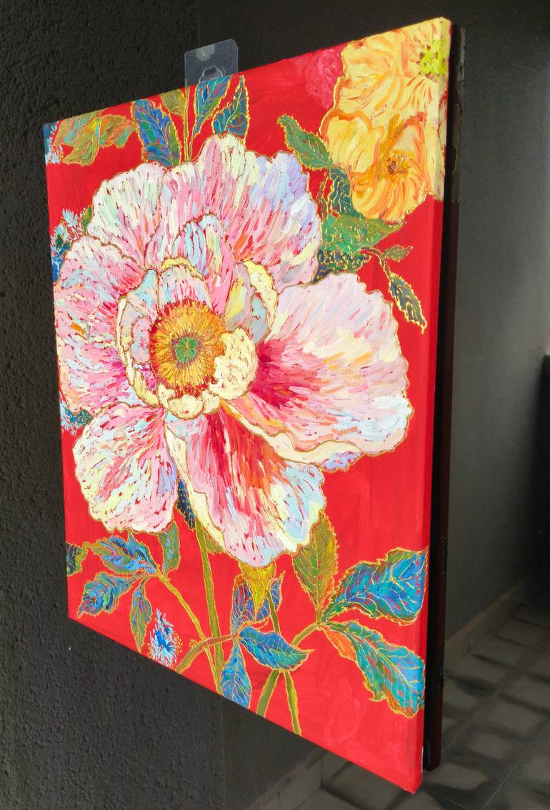 Original Impressionism Floral Painting by Jie Song