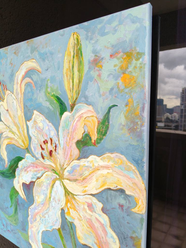 Original Impressionism Floral Painting by Jie Song
