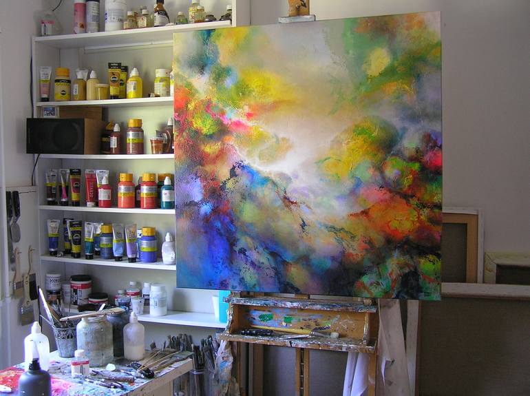 Original Abstract Landscape Painting by Paul De Werd