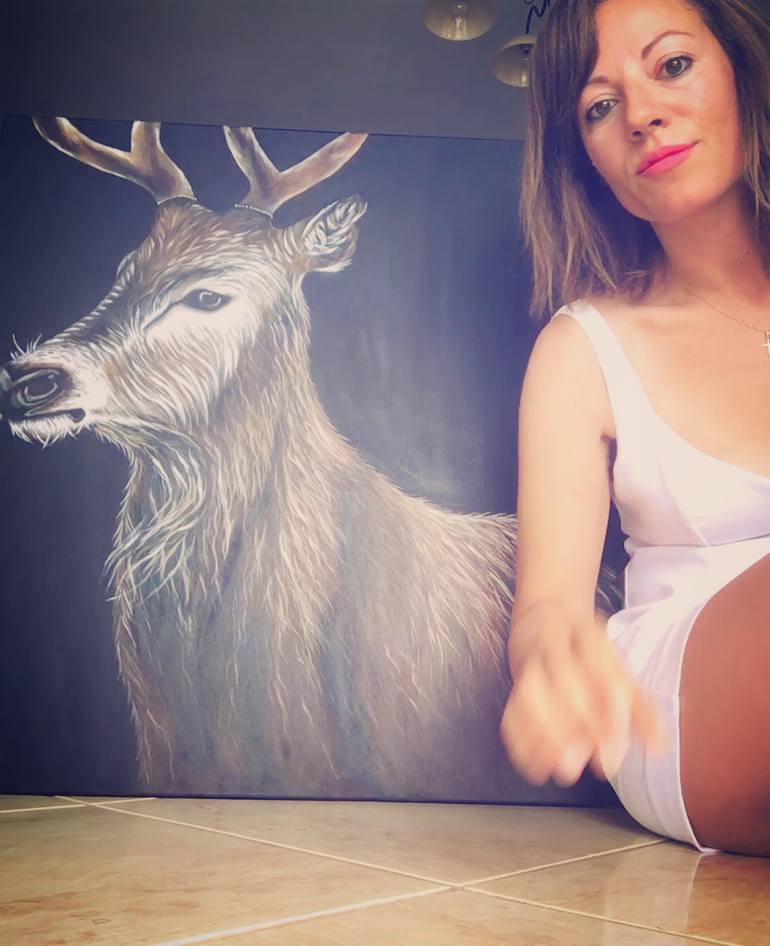 Original Expressionism Animal Painting by Christina Bilbili