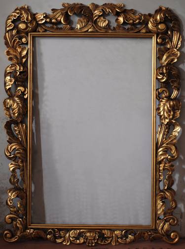 Aged Hand Carved Frame With Gold Leaf thumb