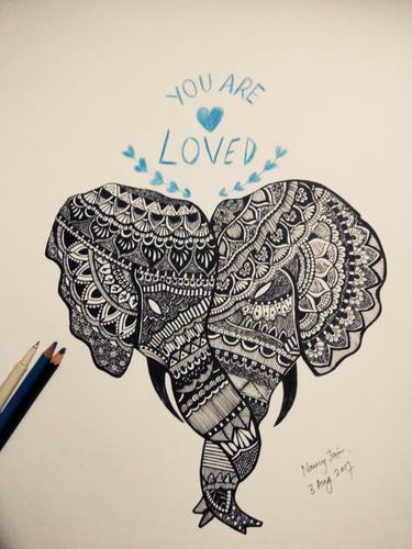 Elephant Mandala Art Drawing By Nancy Jain Saatchi Art Elephant Mandala Art Drawing By Nancy Jain Saatchi Art