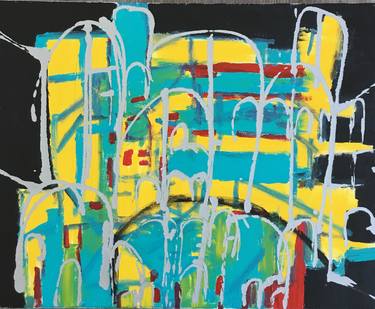 Original Abstract Architecture Painting by Hadas-Rebecca Youman