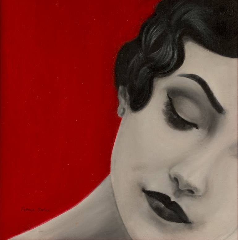 Original Photorealism People Painting by Fethiye Safak