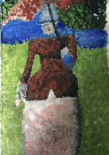 Acrylic Painting of Lady / a peice from one of Seurats pointilism thumb