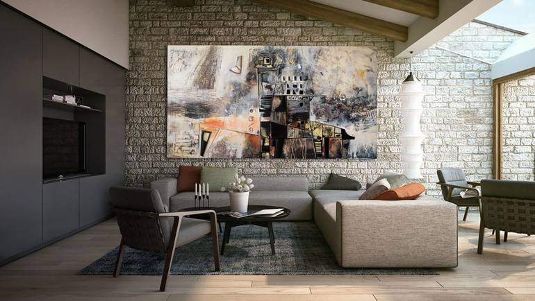 Original Conceptual Abstract Painting by Mykola Zhuravel