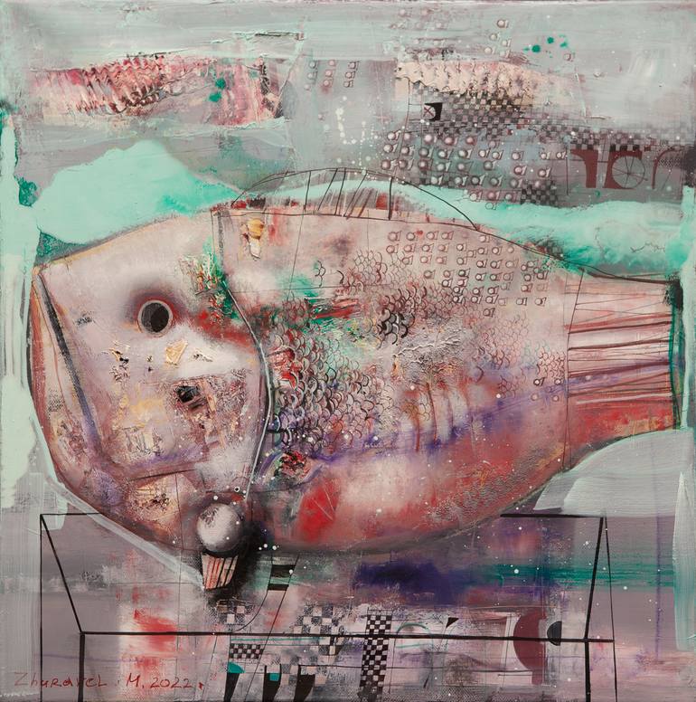 Original Expressionism Animal Painting by Mykola Zhuravel