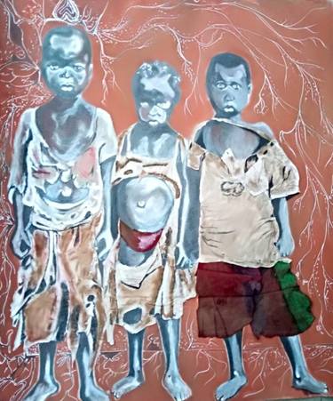 Original Children Painting by jeff obazee