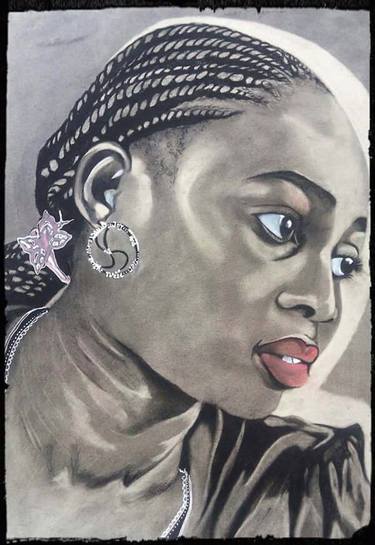 Original Expressionism Portrait Drawings by jeff obazee