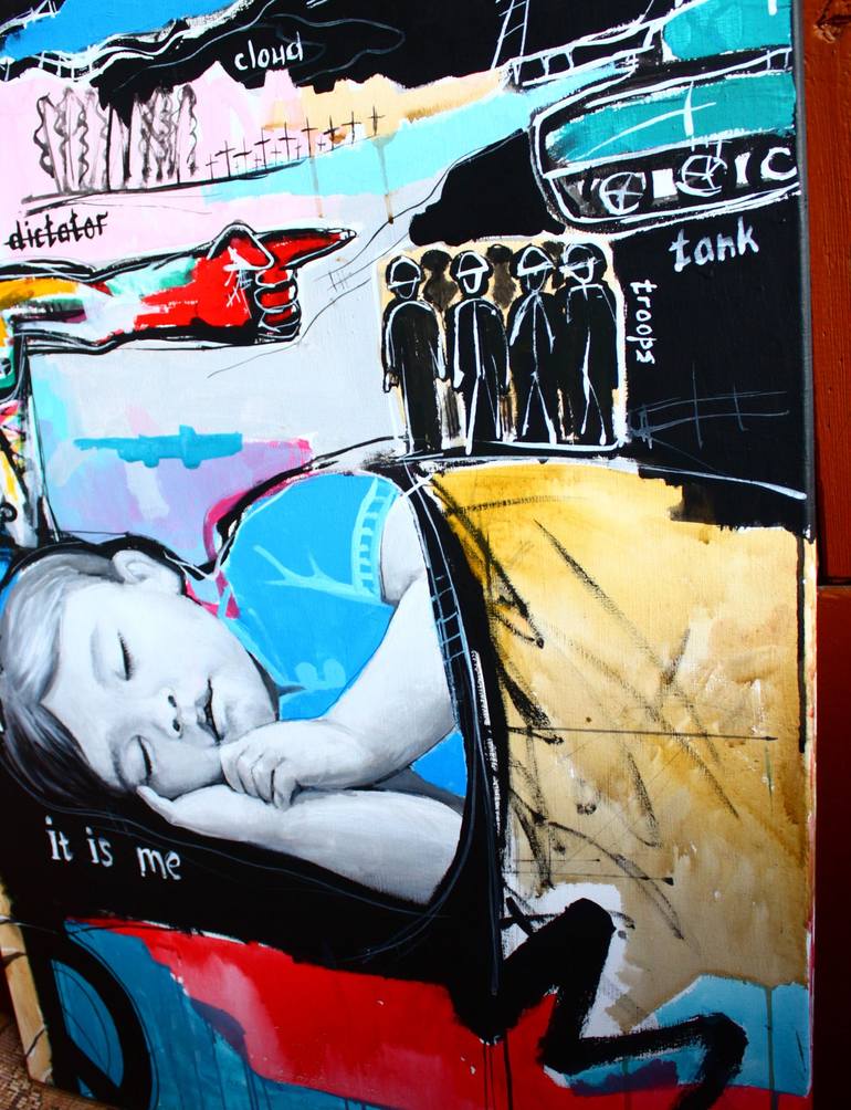 Original Street Art Kids Painting by Roman Rabyk