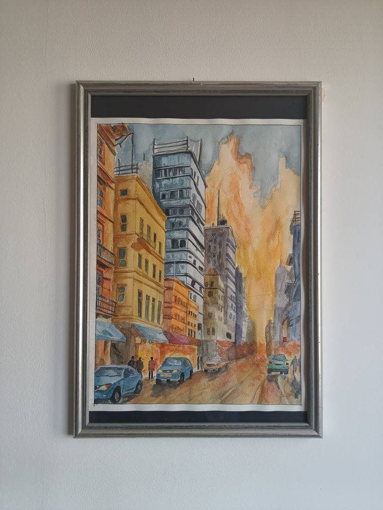 Original Contemporary Cities Painting by Daddy Noob