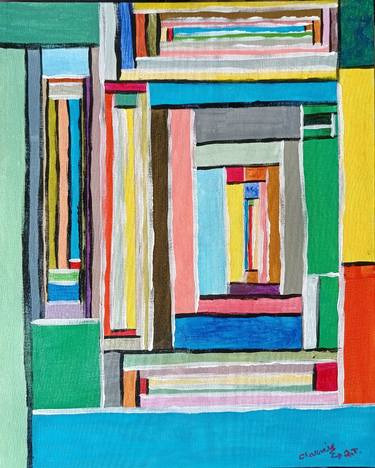 Original Abstract Geometric Paintings by Daddy Noob