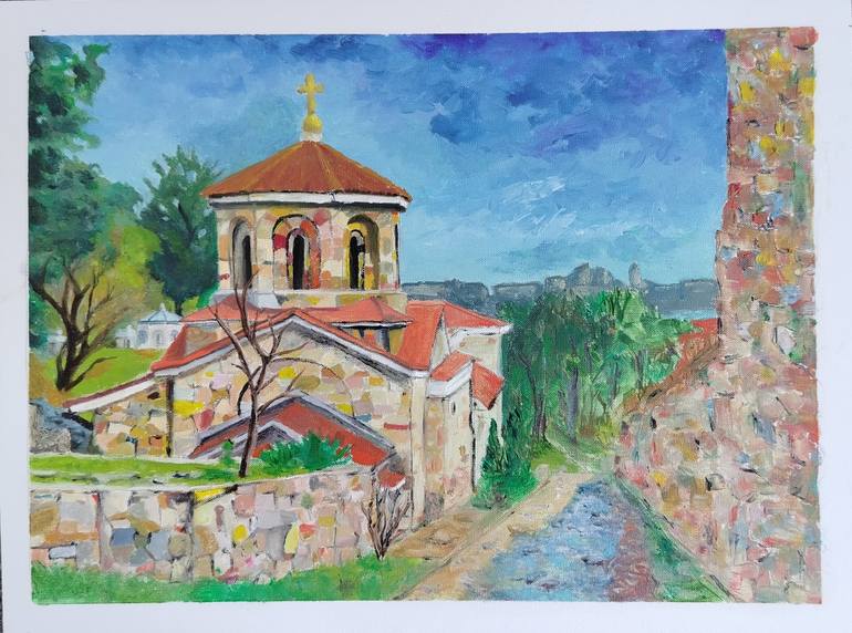 Original Architecture Painting by Daddy Noob | Contemporary Art on Other | Nebo (sky and heaven)