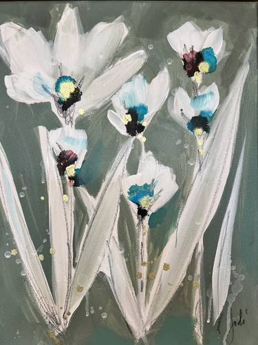 Original Abstract Expressionism Botanic Mixed Media by Jodi French