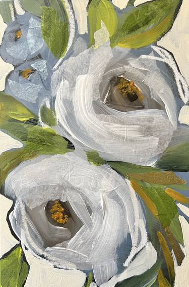 Original Abstract Expressionism Botanic Paintings by Jodi French