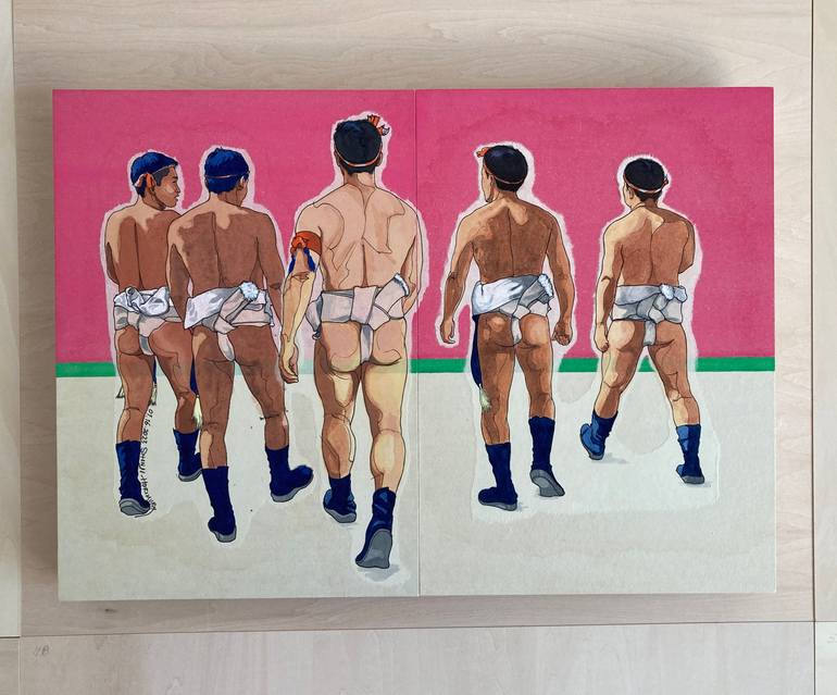 Original Figurative Men Painting by Shinji Horimura