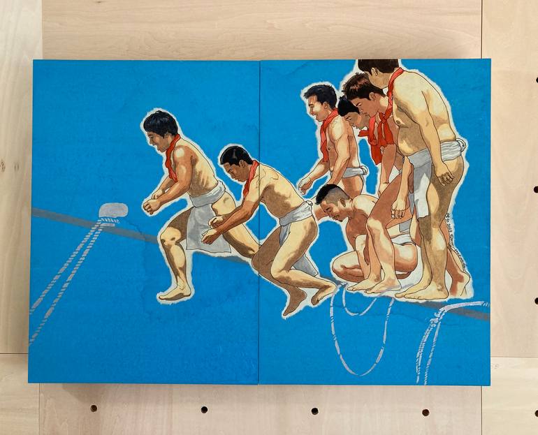 Original Figurative Men Painting by Shinji Horimura