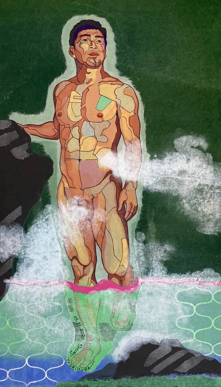 Original Figurative Men Painting by Shinji Horimura