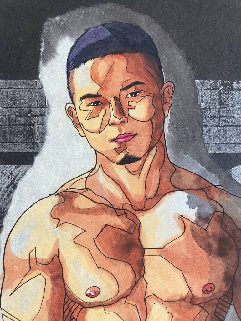 Original Figurative Men Painting by Shinji Horimura