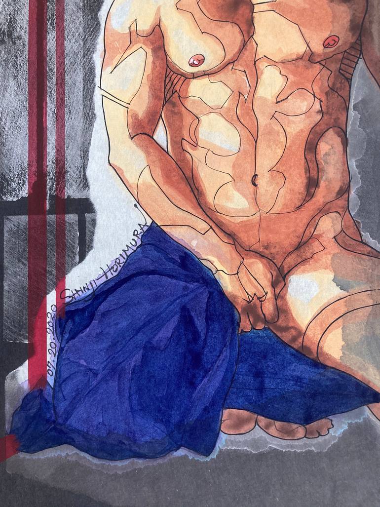 Original Figurative Men Painting by Shinji Horimura