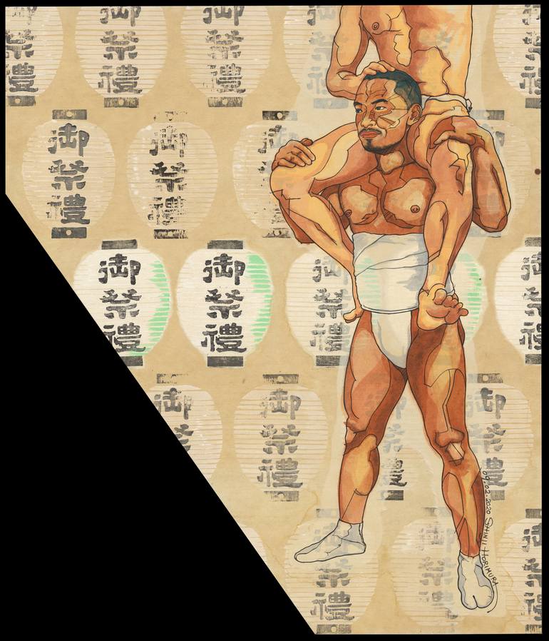 Original Figurative Men Painting by Shinji Horimura