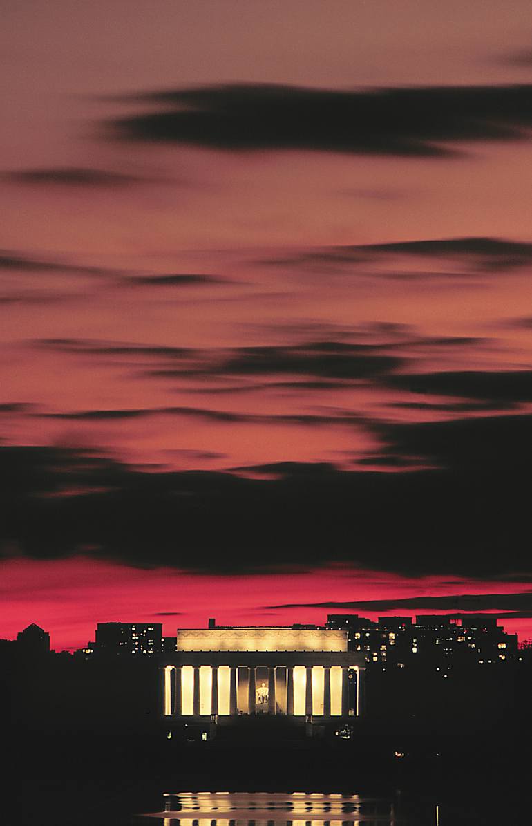 Original Outer Space Photography by Richard Latoff | Documentary Art on Paper | The Lincoln Memorial at Sunset - Limited Edition 1 of 50