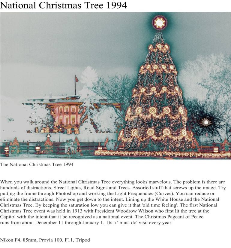 Original Outer Space Photography by Richard Latoff | Impressionism Art on Canvas | The National Christmas Tree 1994 - Limited Edition 1 of 50
