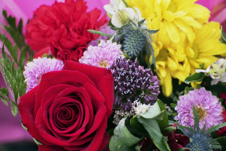 Original Floral Photography by Richard Latoff | Documentary Art on Canvas | Flowers Bunch 1 10 10 20 - Limited Edition of 50
