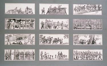 Photo of Drawings for the Pacific Bas-Relief Panel thumb