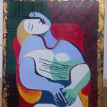 Restful Muse with Golden Frame by Marjan Ristovski