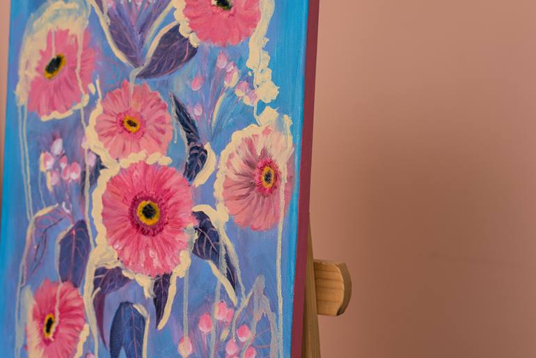 Original Art Deco Floral Painting by Anna Ovsiankina