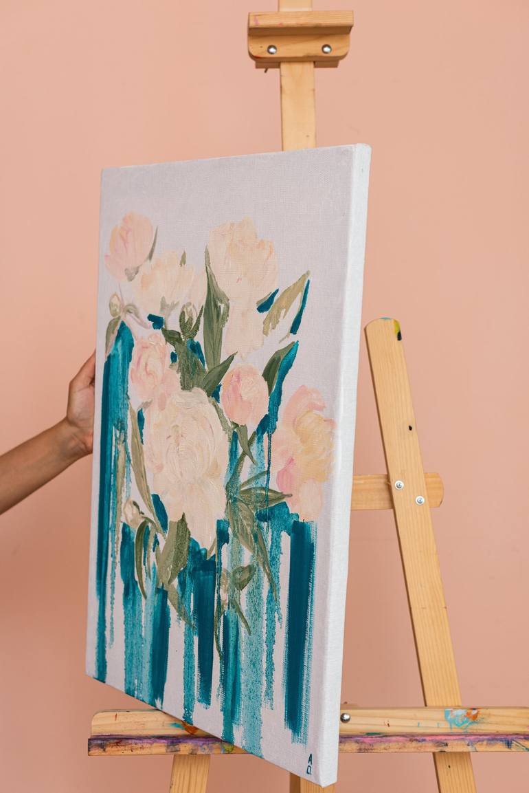 Original Impressionism Floral Painting by Anna Ovsiankina