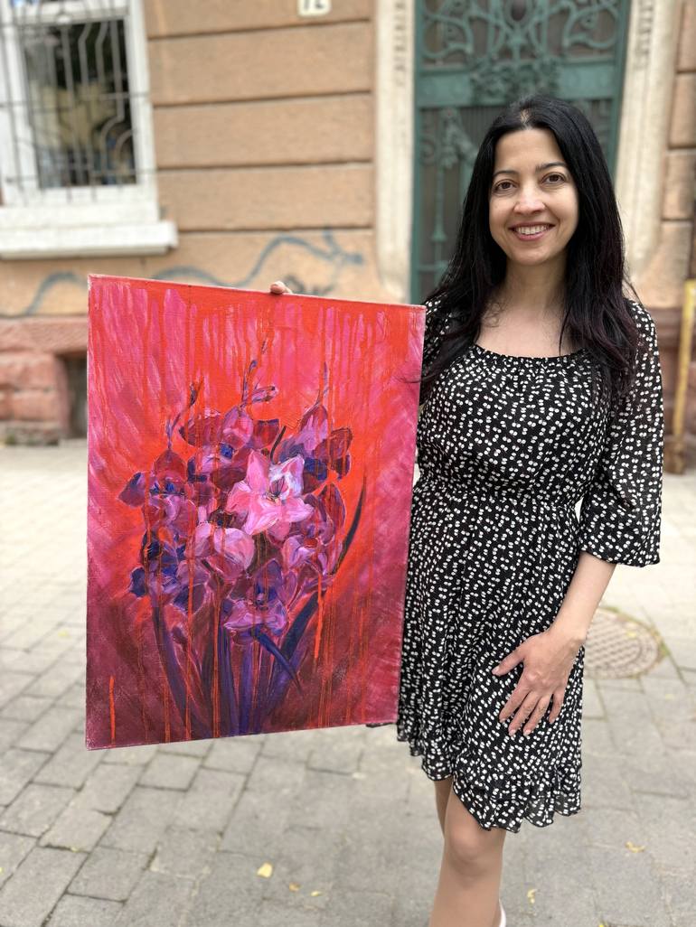 Original Expressionism Floral Painting by Anna Ovsiankina