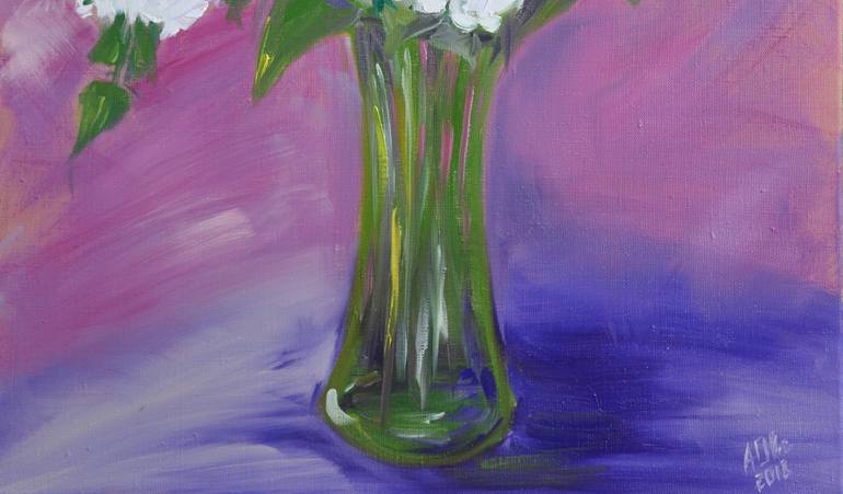 Original Expressionism Floral Painting by Anna Ovsiankina
