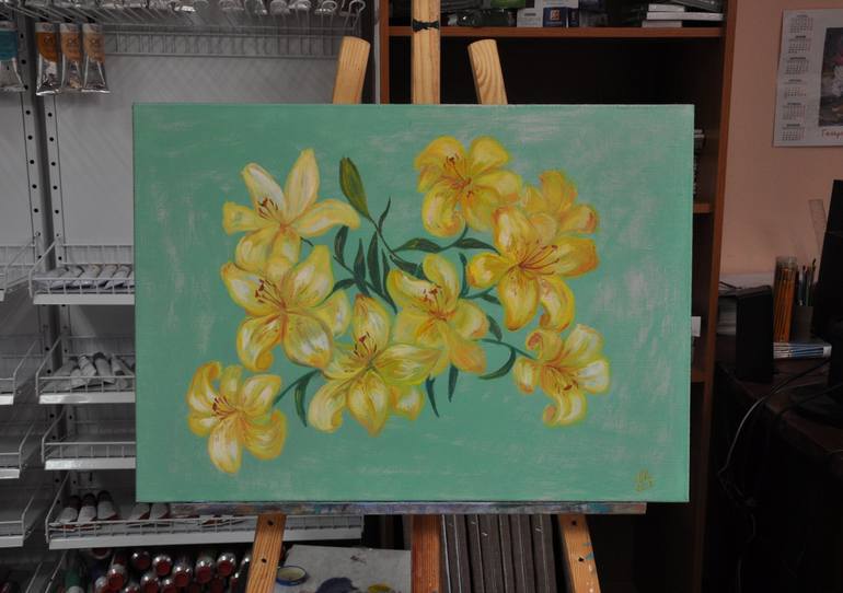 Original Realism Floral Painting by Anna Ovsiankina