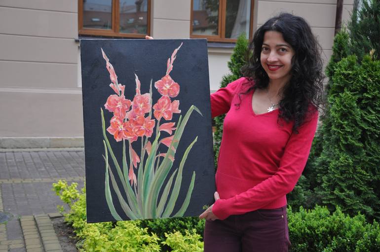 Original Floral Painting by Anna Ovsiankina
