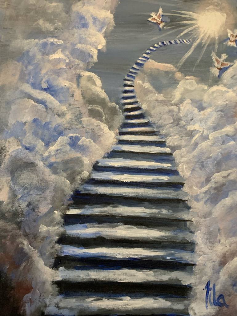 Stairway To Heaven Painting By Burnett Tila Saatchi Art