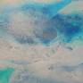 This piece was painted to and named after the song The White Room by Adam White and Andy Moor.
If you use your "third eye" to see, you will love this one. So much depth, texture and illusion.
Colors are shades of blue, white, cream, oxidized yellow.
Materials used are ink, spray paint, household, tissue paper and acrylic.