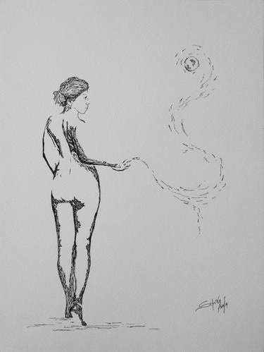 Original Figurative Women Drawings by Simoni Symeonidou