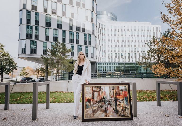 Original Abstract Cities Painting by Vladislava Yakovenko