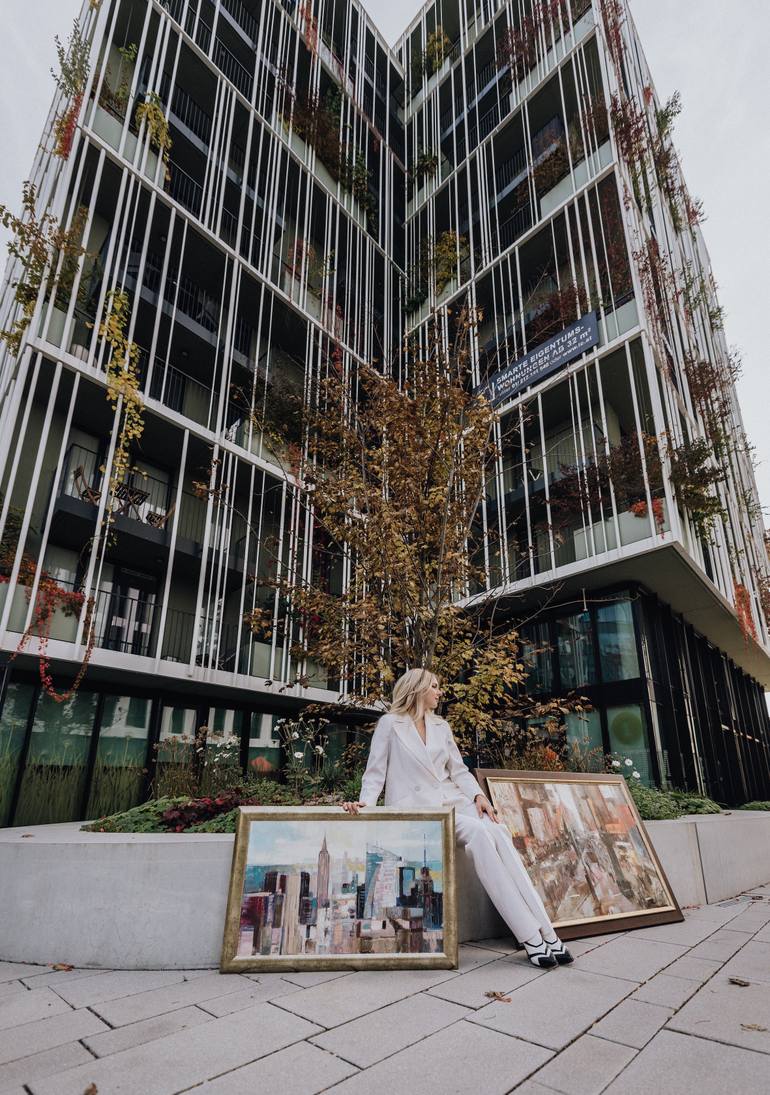 Original Abstract Cities Painting by Vladislava Yakovenko