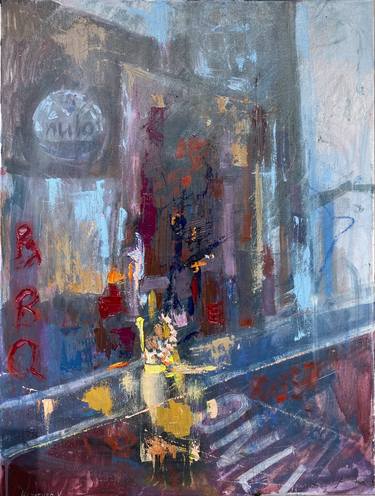 Original Abstract Expressionism Cities Paintings by Vladislava Yakovenko