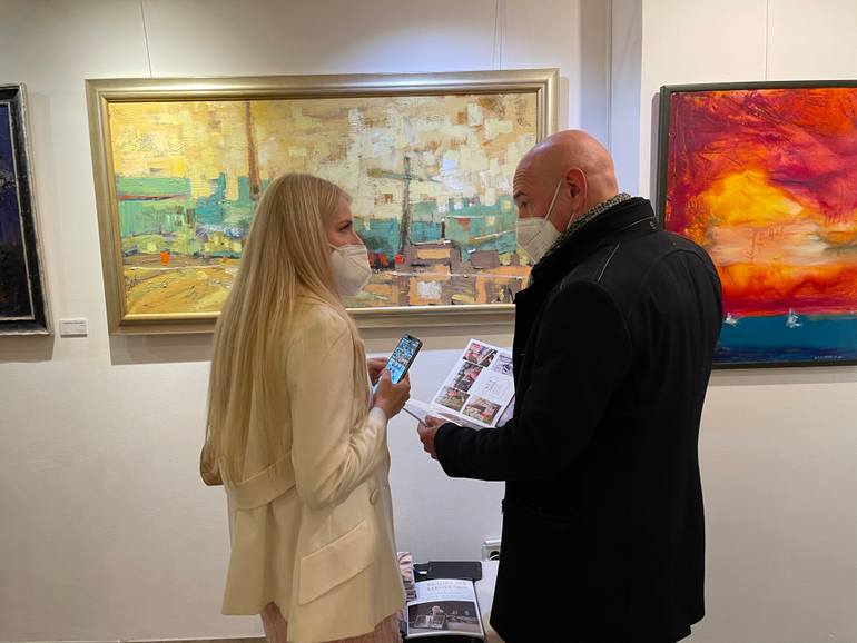 Original Cubism Cities Painting by Vladislava Yakovenko